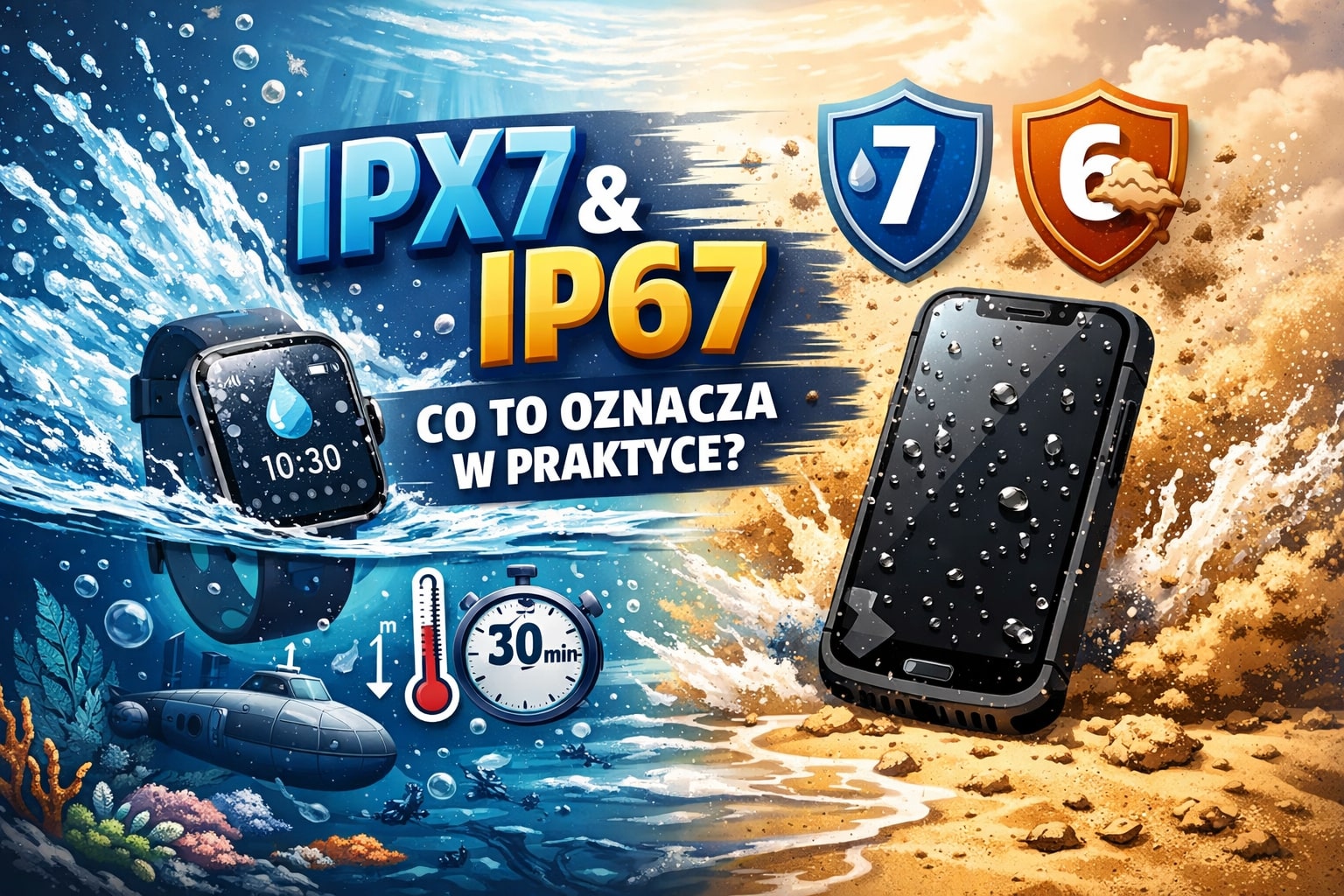 Wodoszczelność IPX7 i IP67 – co te cyferki oznaczają w praktyce