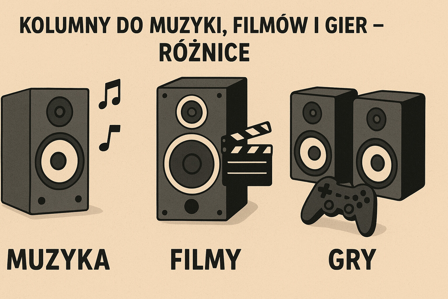Kolumny do muzyki, filmów i gier – różnice
